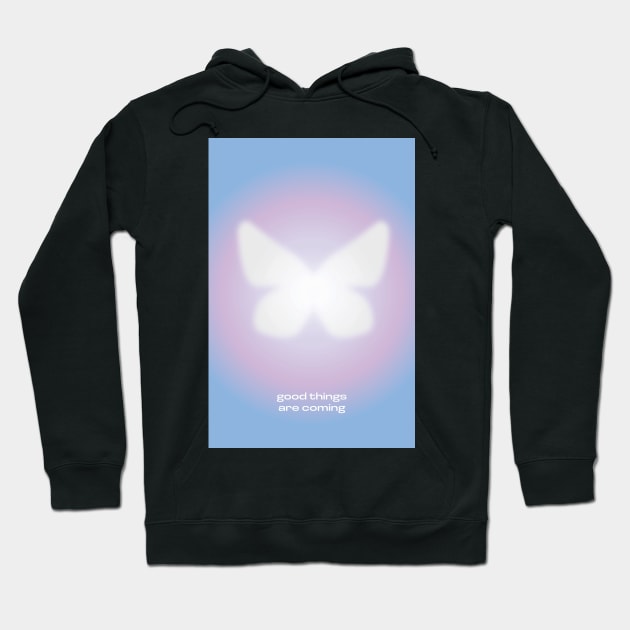 Good Things Are Coming Butterfly Aura Hoodie by mystikwhale